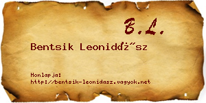 Bentsik Leonidász névjegykártya